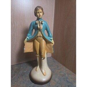 Antique Chalk or Plaster Carved Renaissance Style 8" Statue MAN